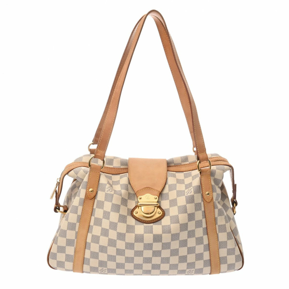 LOUIS VUITTON Damier Azur White Stresa White Canvas Shoulder Bag